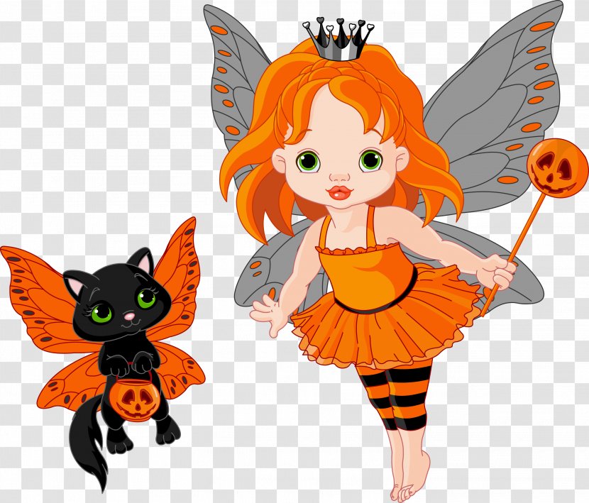 It's Halloween Trixie The Fairy Clip Art - Moths And Butterflies - Transparent Cat Transparent PNG