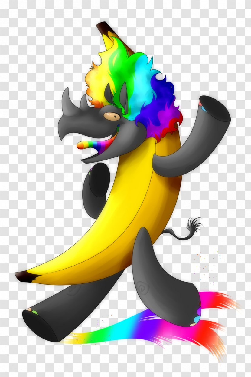 Rhinoceros Rainbow Banana Drawing Clip Art - Carnivoran - Rhino Transparent PNG