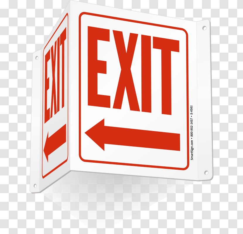 Exit Sign Emergency Arrow Information - Rectangle - Microbial Mat Transparent PNG