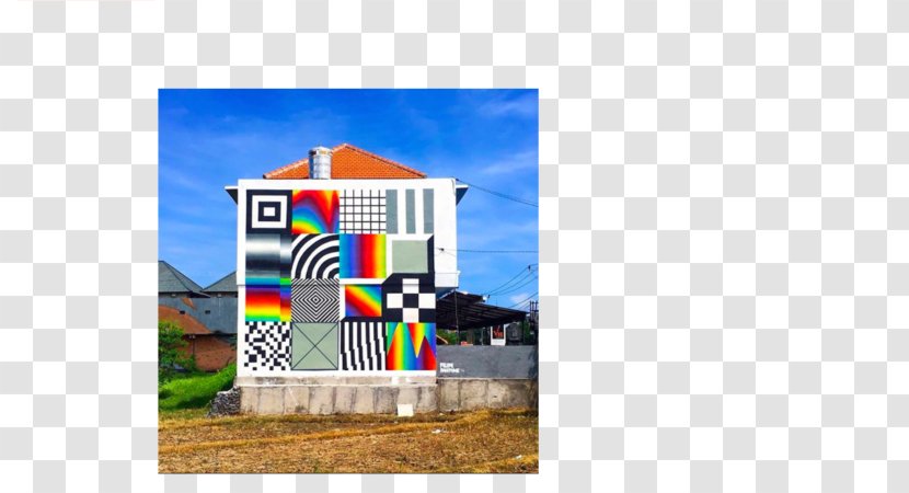 A Mural By Felipe Pantone Street Artist Valencia Graffiti - Property - Bali Indonesia Transparent PNG