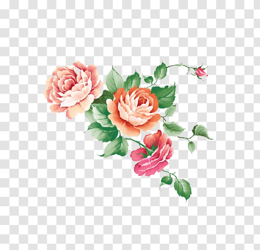 Garden Roses Watercolor Painting Ink Wash - Plant - Flowers Transparent PNG