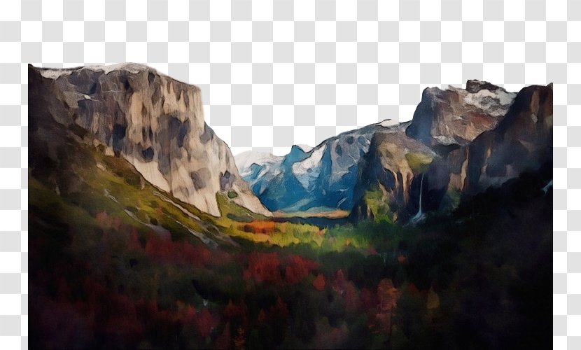 Mountainous Landforms Mountain Nature Natural Landscape Wilderness - Painting Highland Transparent PNG