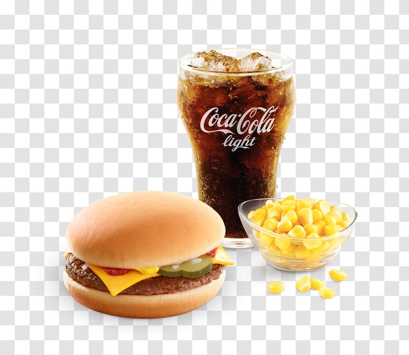 Fizzy Drinks Hamburger Diet Coke The Coca-Cola Company - Breakfast Sandwich - Cheeseburger Mac And Cheese With Sausage Transparent PNG