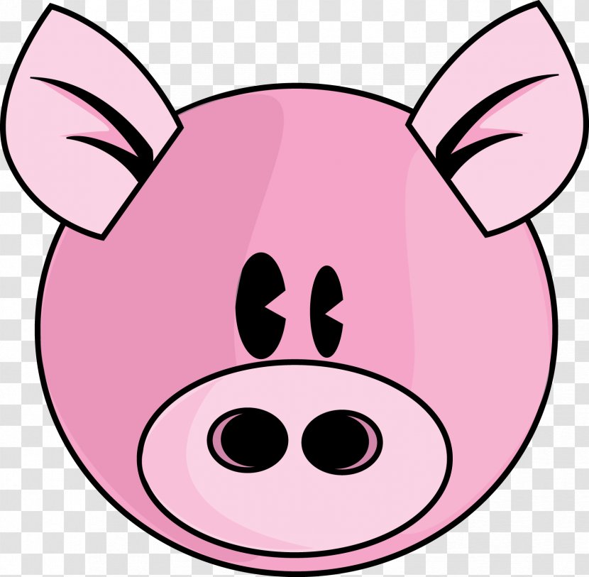 Domestic Pig Drawing Free Content Clip Art - Pink - Face Cliparts Transparent PNG