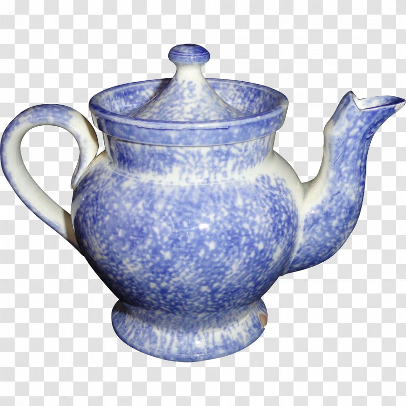 Jug Ceramic Blue And White Pottery Cobalt - Dark-red Enameled Teapot Transparent PNG