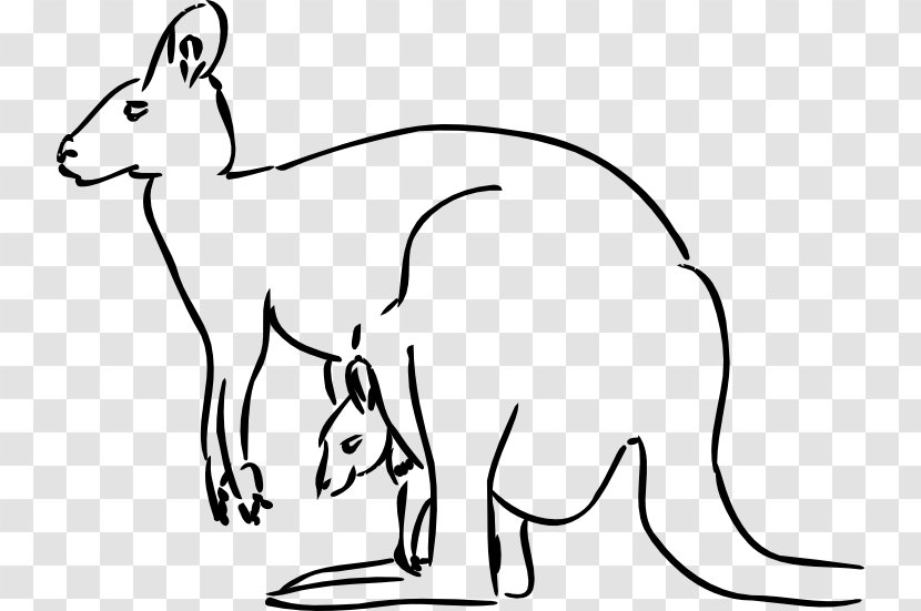 Red Kangaroo Drawing Word Clip Art - Monochrome Transparent PNG