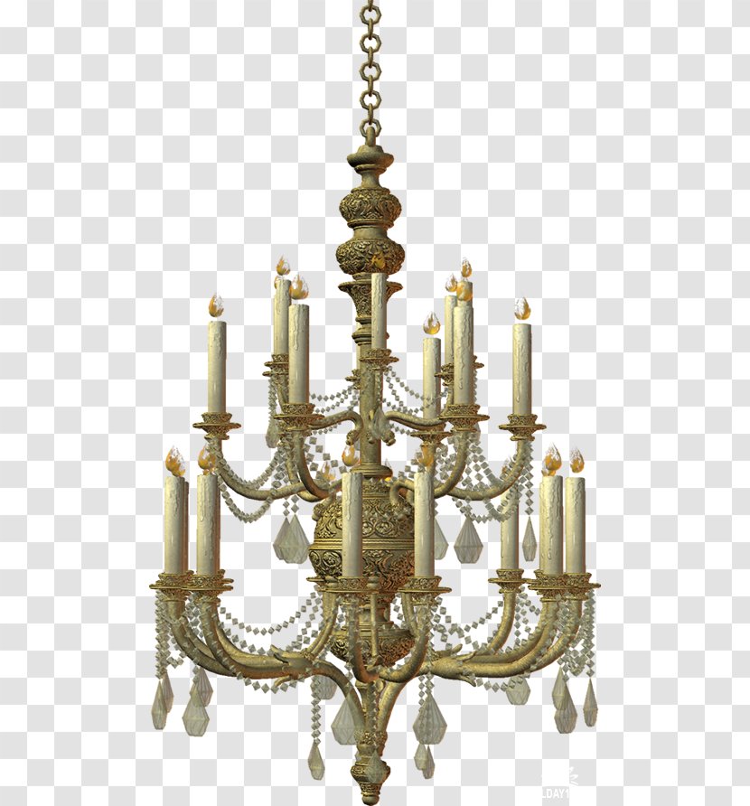 Chandelier Furniture Clip Art - Brass - Metal Transparent PNG