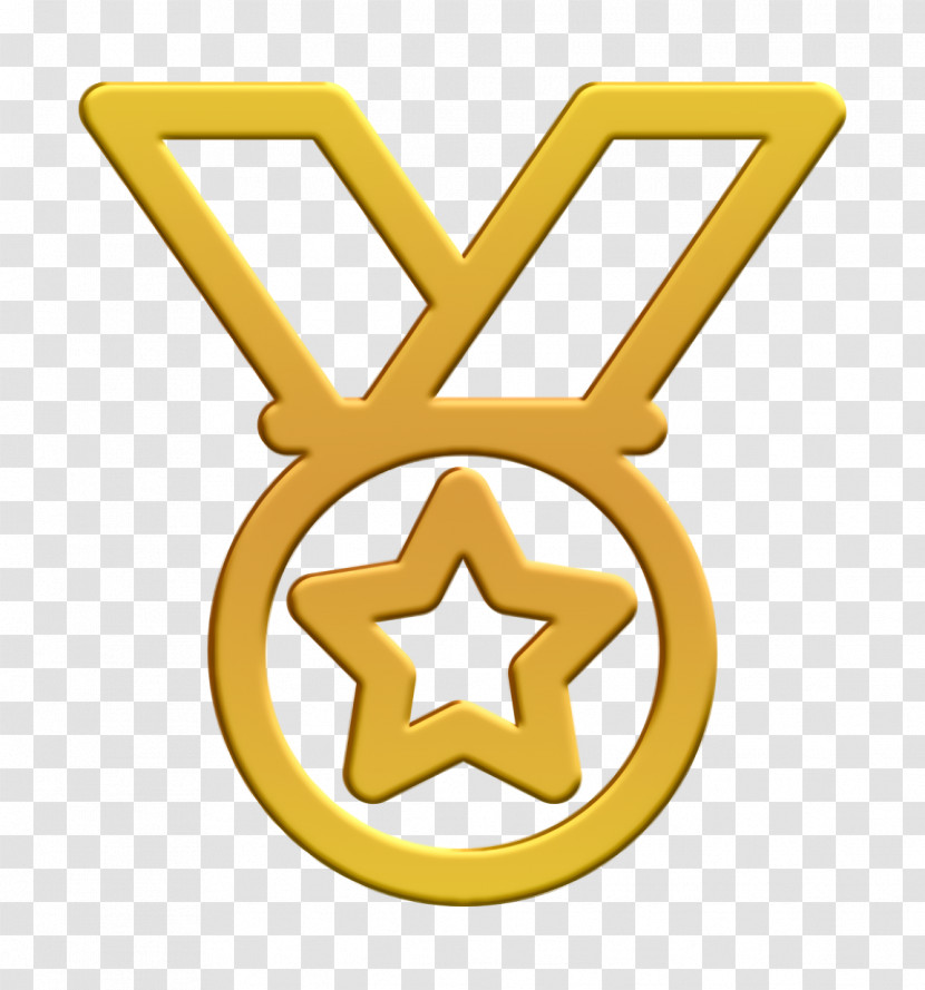 Poll And Contest Linear Icon Medal With Star Icon Prize Icon Transparent PNG