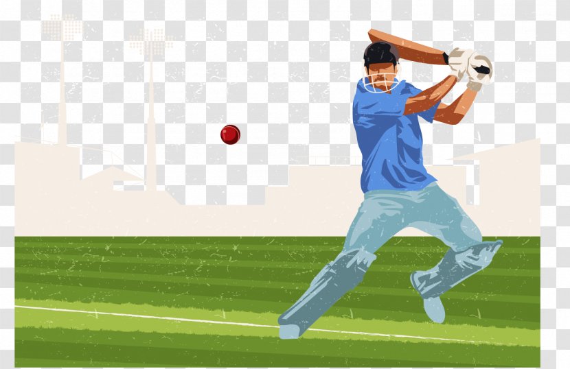 2017 Indian Premier League Cricket Batting Sport - Grass - Vector Baseball Transparent PNG
