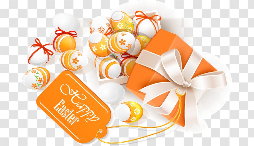Easter Bunny Egg Gift Wish - Orange Packs Transparent PNG