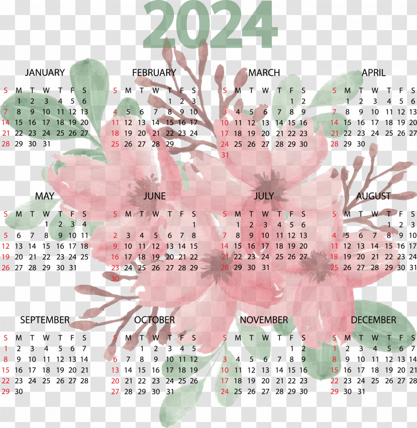 Flower Calendar Font Petal Pattern Transparent PNG