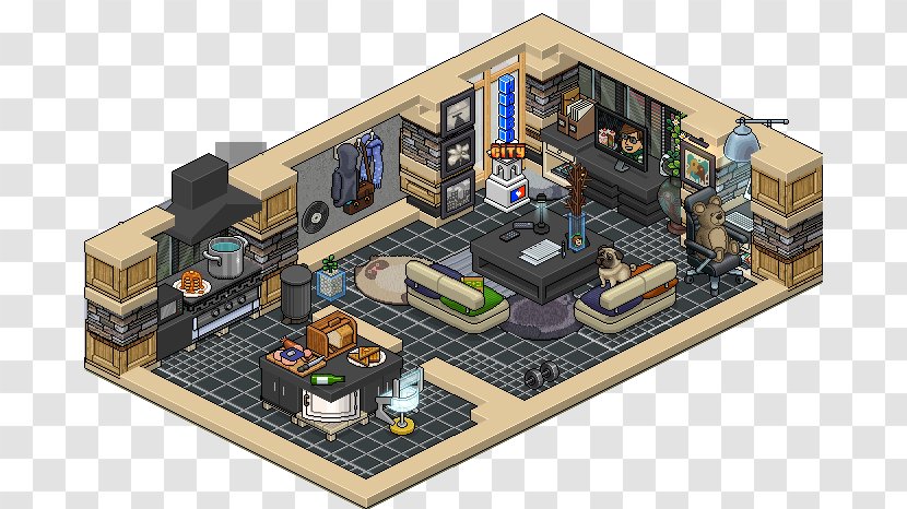 Habbo House Apartment Modern Belle Maison 1 - Heart Transparent PNG