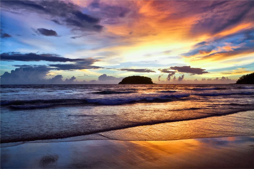 Samara Beach Sunset Clip Art - Free Content - Cliparts Transparent PNG