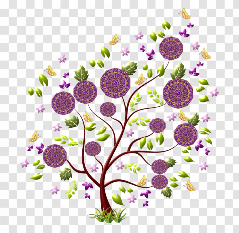 Tree Flower Floral Design Plant - Purple - Arboles Transparent PNG