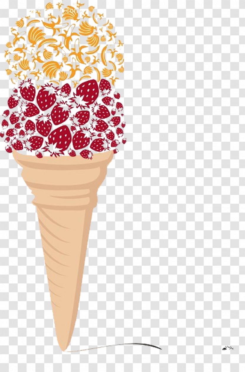 Strawberry Ice Cream - Banana Picture Material Transparent PNG