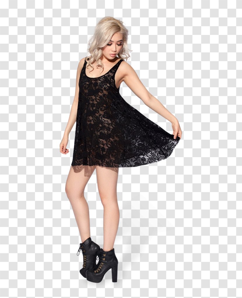 Babydoll Little Black Dress Clothing Lace - Watercolor Transparent PNG