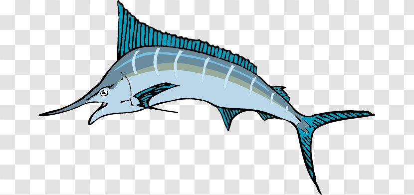 The Blue Marlin Swordfish Sailfish Clip Art - Whales Dolphins And Porpoises - Cute Cartoon Fish Transparent PNG