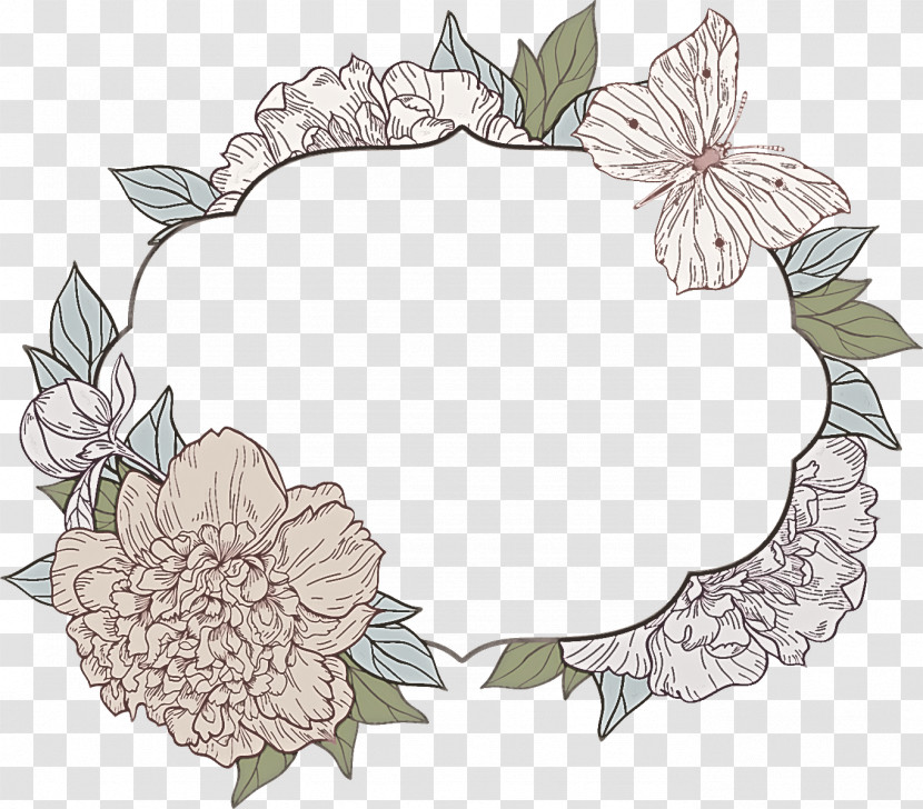 Flower Oval Frame Floral Oval Frame Transparent PNG