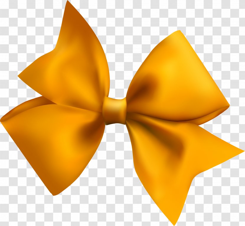 Ribbon Bow Tie - Yellow - Hand Drawn Transparent PNG