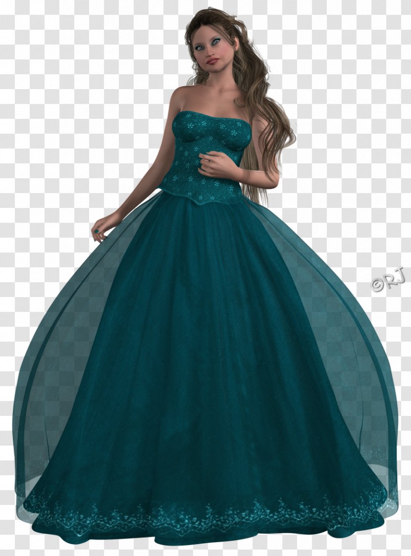 Dress Blue Aqua Turquoise Teal - Gown - Prom Transparent PNG