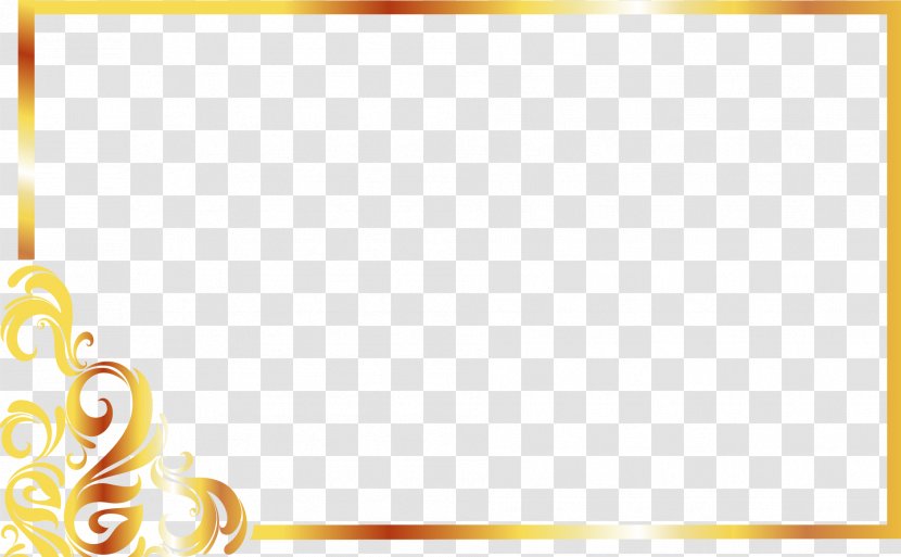 Yellow Area Pattern - Symmetry - Vector Painted Gold Frame Transparent PNG