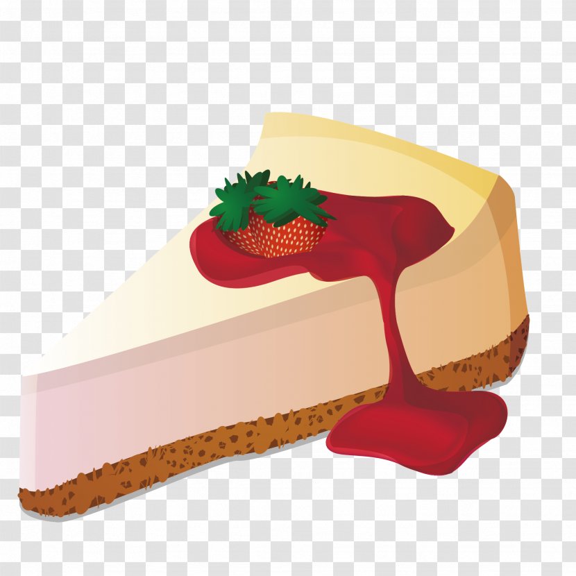 Strawberry Cream Cake Pie Cheesecake - Vector Transparent PNG