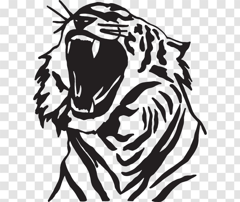 Tiger Lion Decal Roar Drawing - Black Transparent PNG