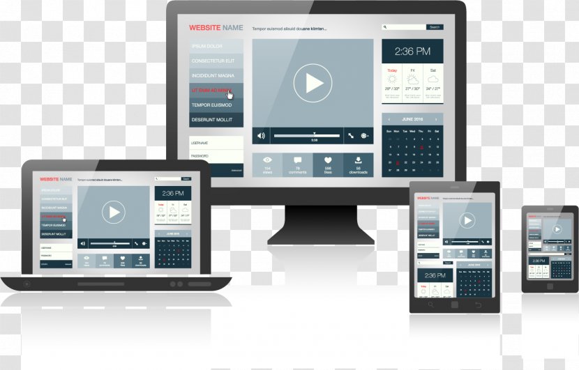 Responsive Web Design Digital Marketing - Electronics - Devices Transparent PNG