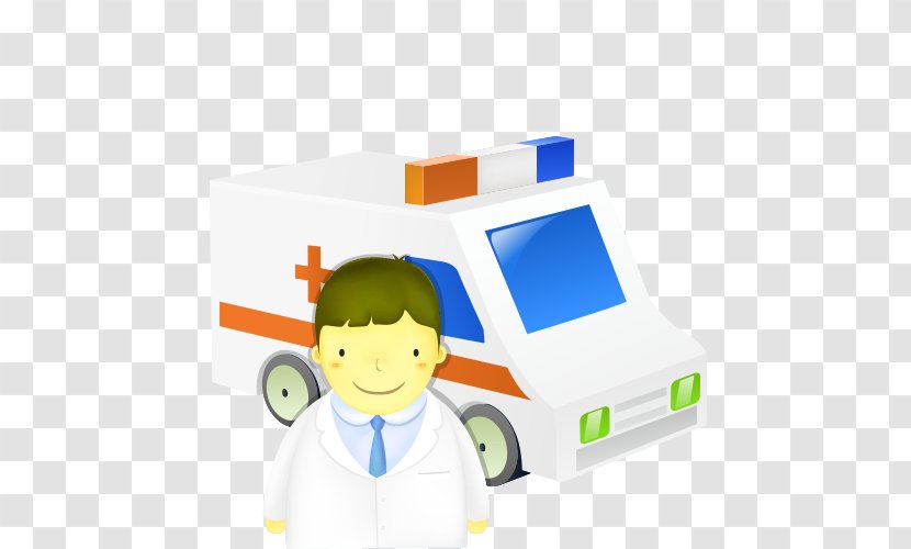 Cartoon Illustration - Ambulance - Material Transparent PNG