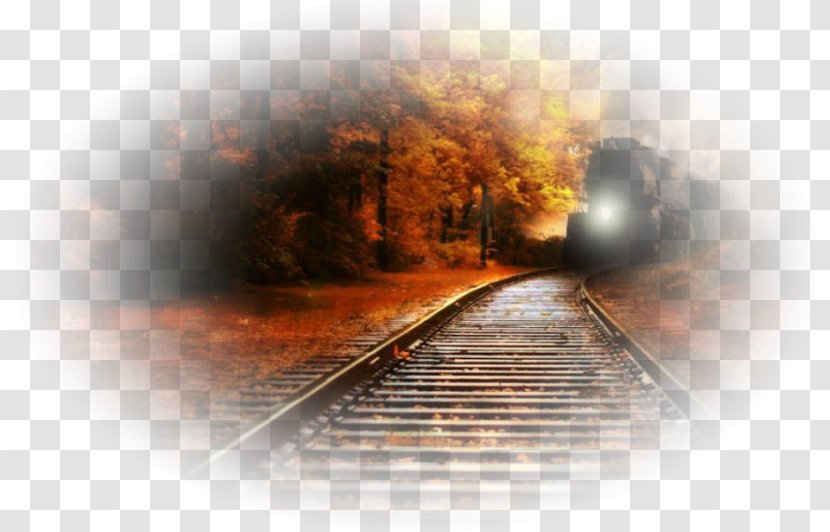 Train Rail Transport Track Autumn Steam Locomotive - Sunlight Transparent PNG