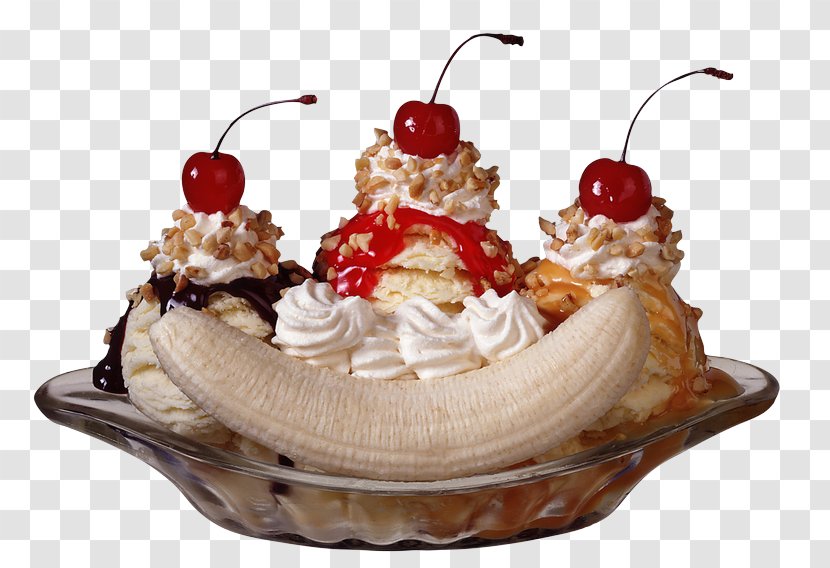 Sundae Ice Cream Cones Banana Split - Whipped Transparent PNG