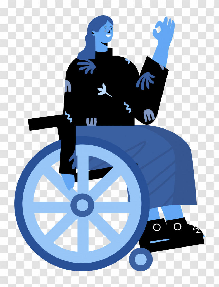 Sitting On Wheelchair Woman Lady Transparent PNG