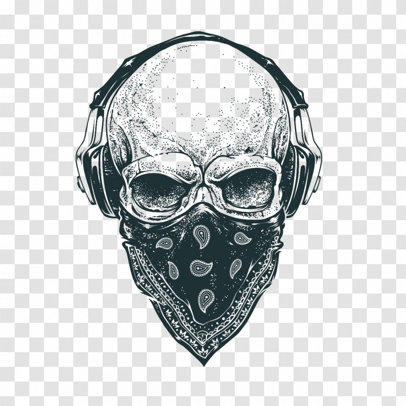 Kerchief Skull Royalty-free Photography - Bone - Fashion Trend Personality Transparent PNG