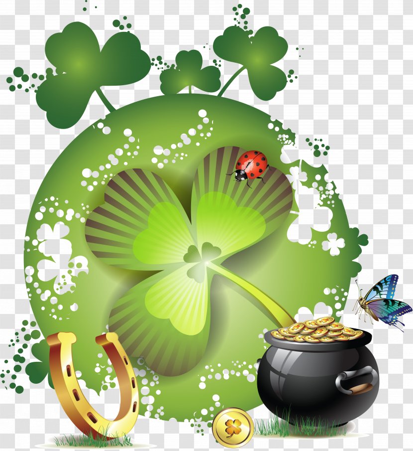 Four-leaf Clover Saint Patrick's Day Clip Art - Patrick S Transparent PNG