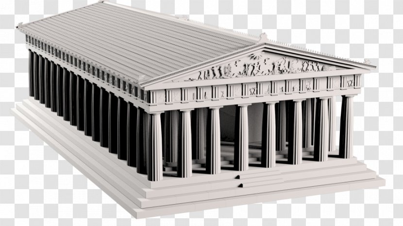 Parthenon Temple Classical Architecture 3D Computer Graphics - Roof Transparent PNG
