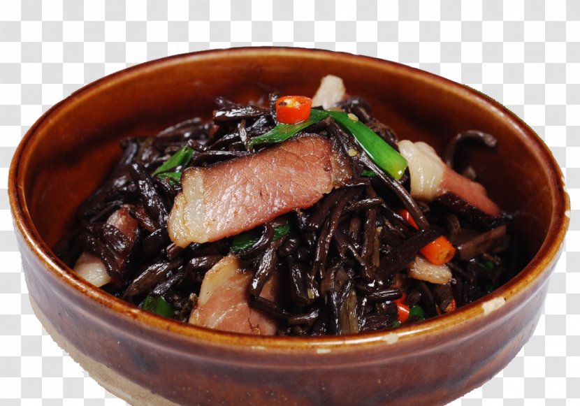 Daube Chinese Cuisine Stir Frying Fiddlehead Fern Vegetable - Food - Guiyang Bracken Fried Bacon Transparent PNG