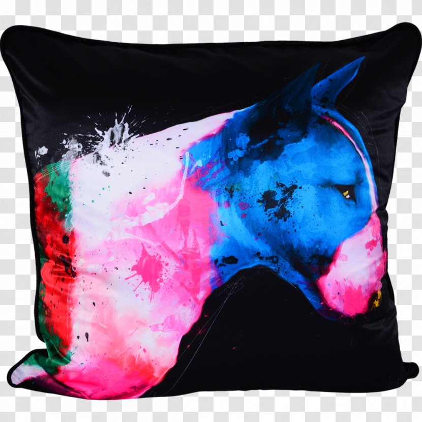 Bull Terrier Artist Painting Cushion Transparent PNG