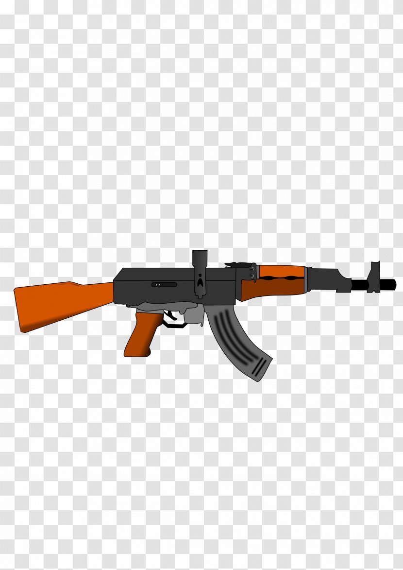 AK-47 Firearm Clip Art - Cartoon - Machine Gun Transparent PNG