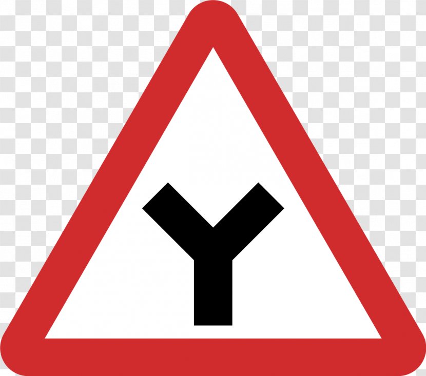 Road Signs In Singapore Traffic Sign Three-way Junction Intersection - Regulatory - Hazardous Transparent PNG