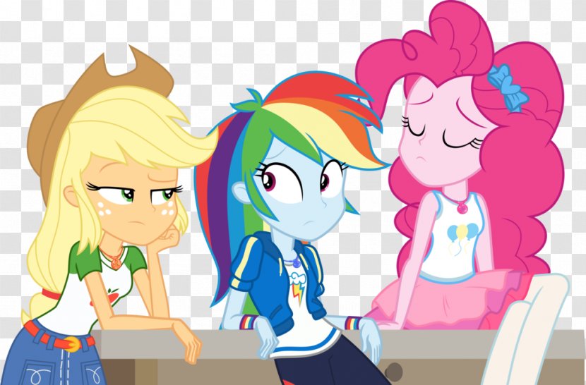 My Little Pony: Equestria Girls Rainbow Dash Applejack - Cartoon - Rocks Sleep Over Transparent PNG