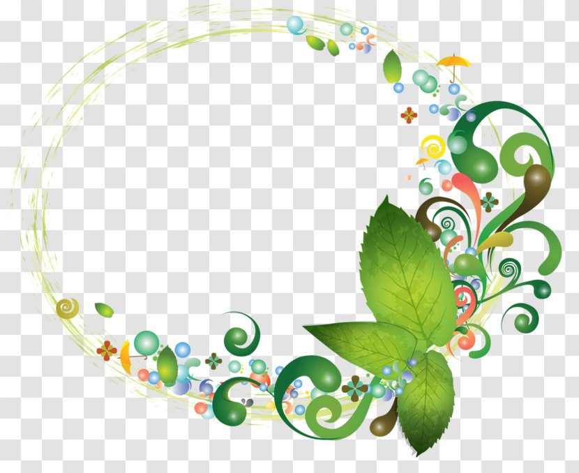 Picture Frame Clip Art - Floral Design - Green Leaf Pattern Border Transparent PNG