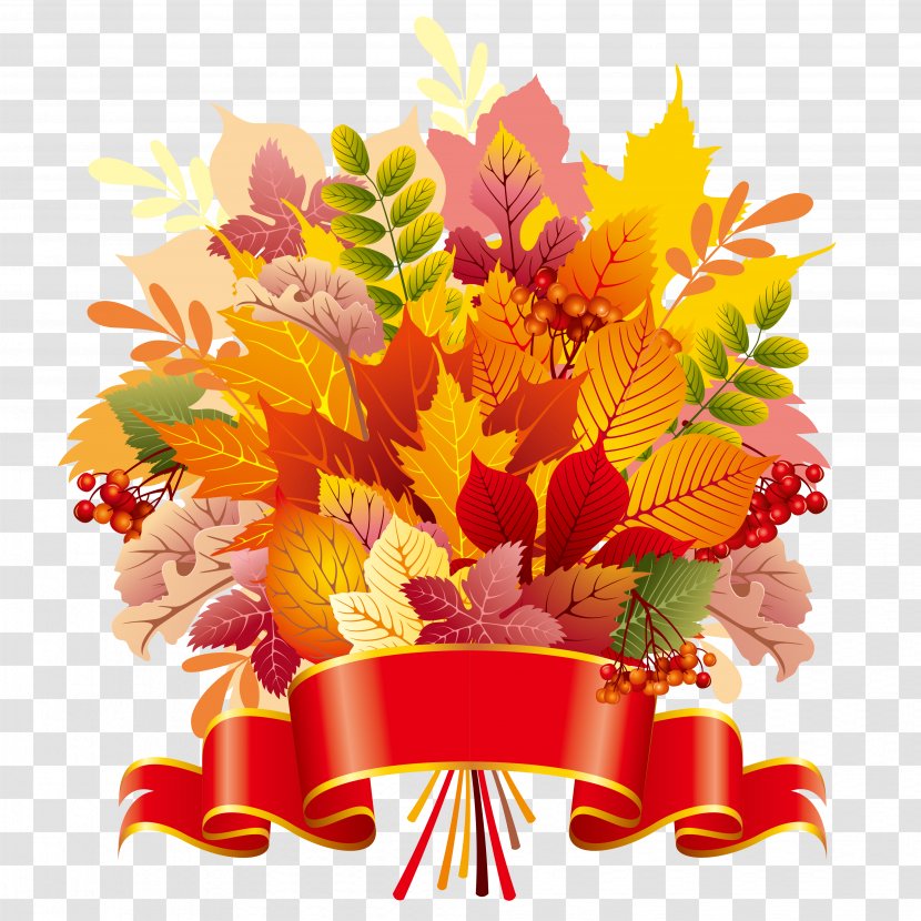 Autumn Leaf Color Clip Art - Flower Arranging - Hand Painted Leaves Of Transparent PNG