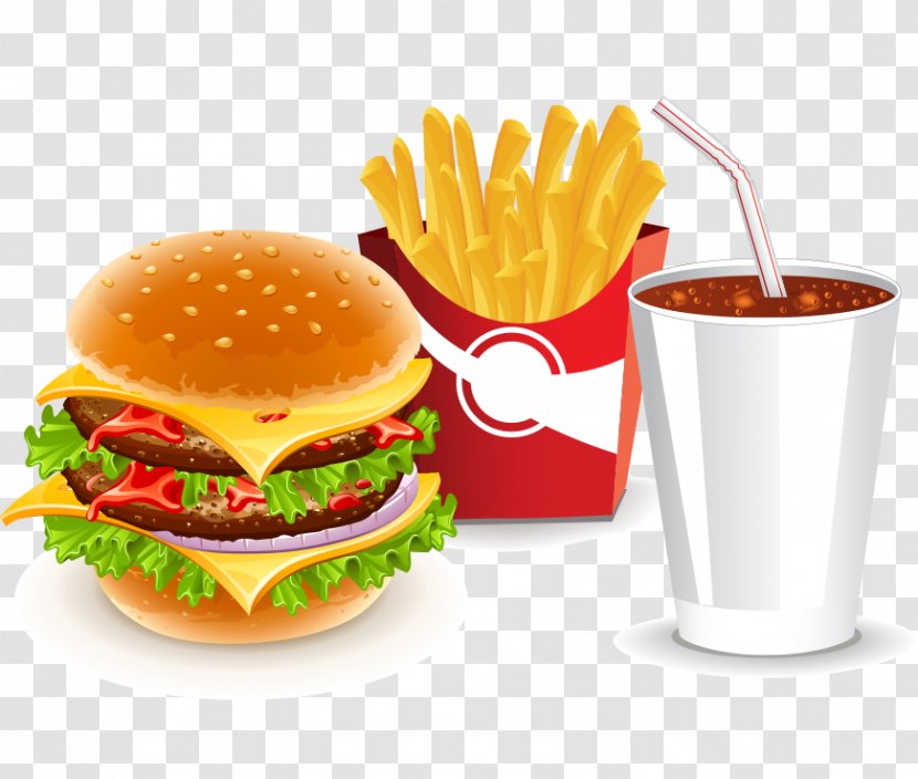 Hamburger Fast Food Cafe - Meal - Hamburg Chips Cola Transparent PNG