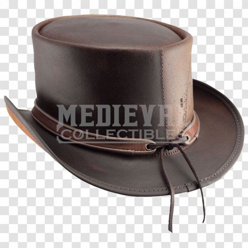 Top Hat Leather Fedora Cap - Bowler Transparent PNG