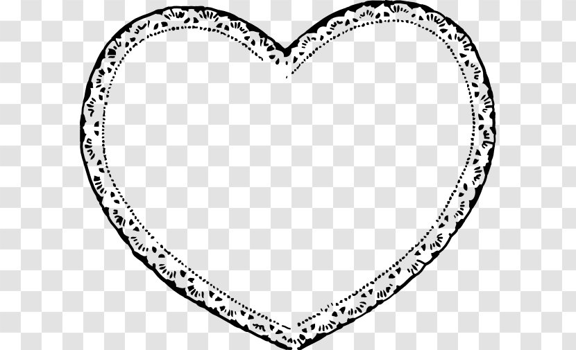 Valentine's Day Heart Black And White Clip Art - Cartoon Transparent PNG