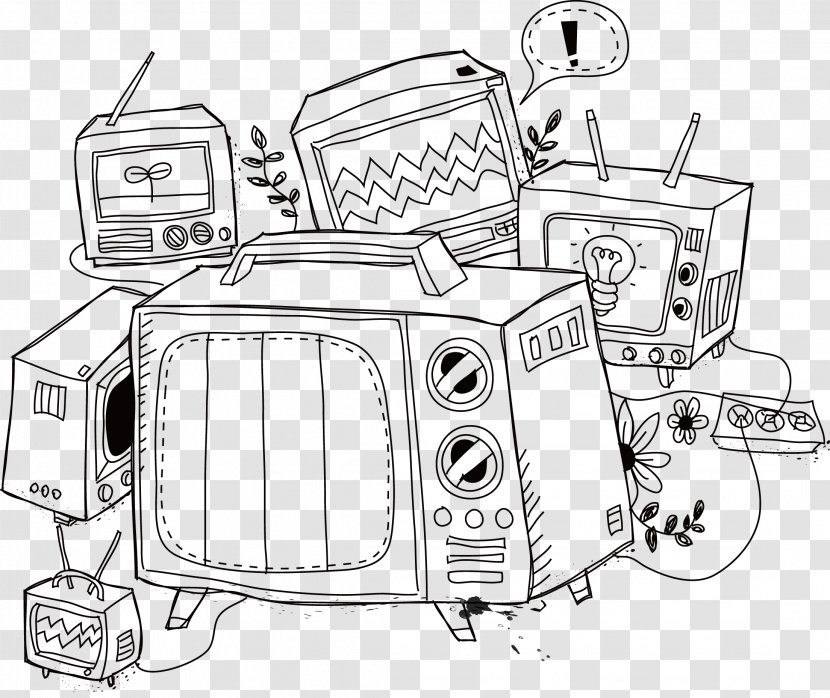 High-definition Television Drawing - Heart - TV Set Transparent PNG