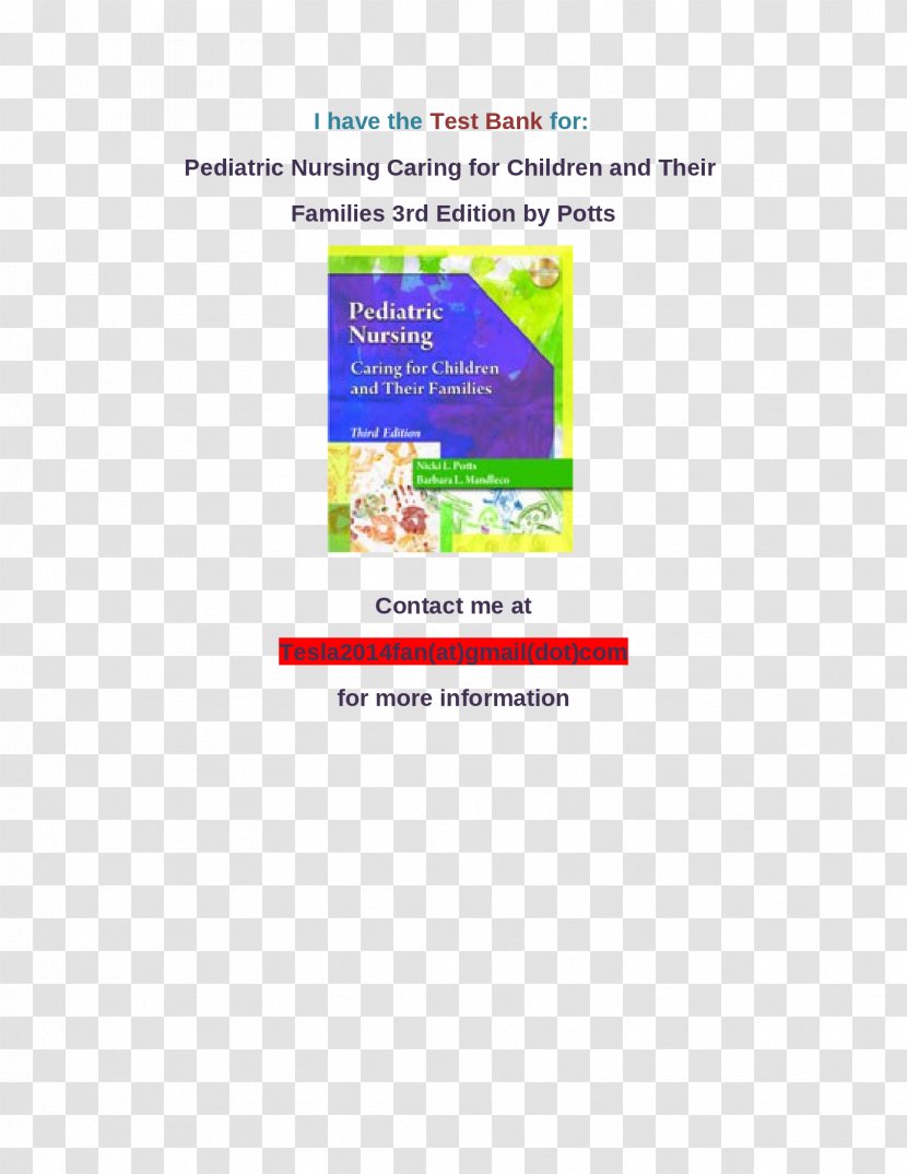 Pediatric Nursing: Caring For Children And Their Families Hardcover Book Brand - Area Transparent PNG