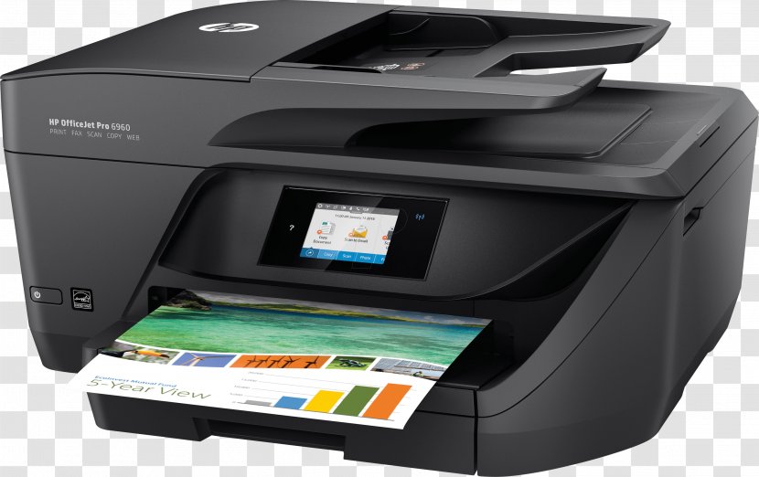 Hewlett-Packard HP Officejet Pro 6960 Multi-function Printer Inkjet Printing - Electronic Device - Hewlett-packard Transparent PNG