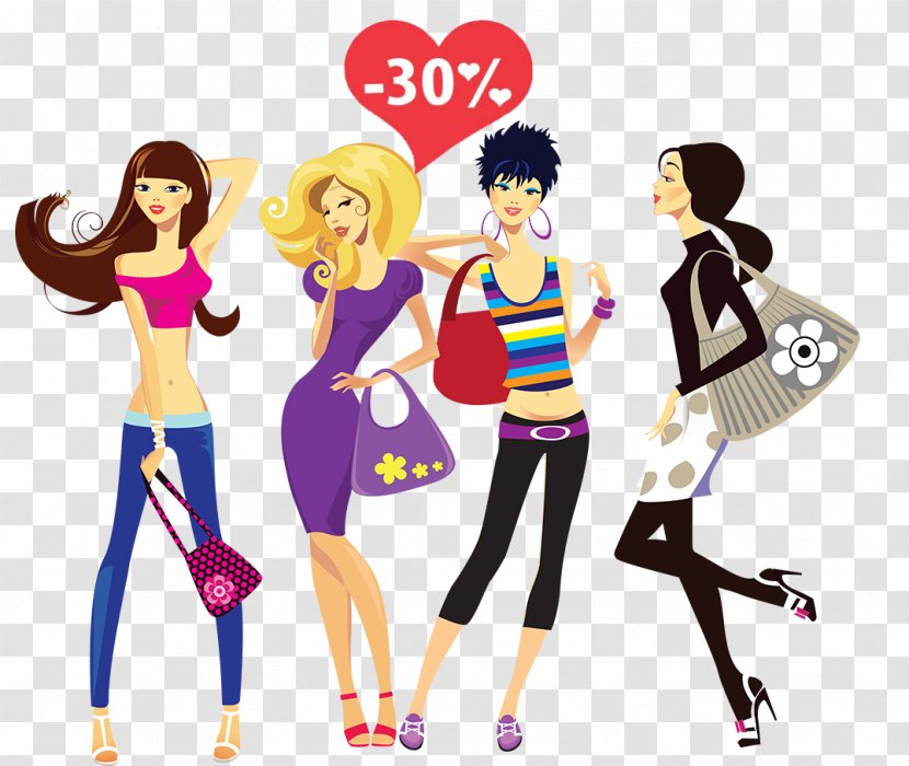 Vector Graphics Clip Art Fashion Illustration Image - Cartoon - Model Transparent PNG