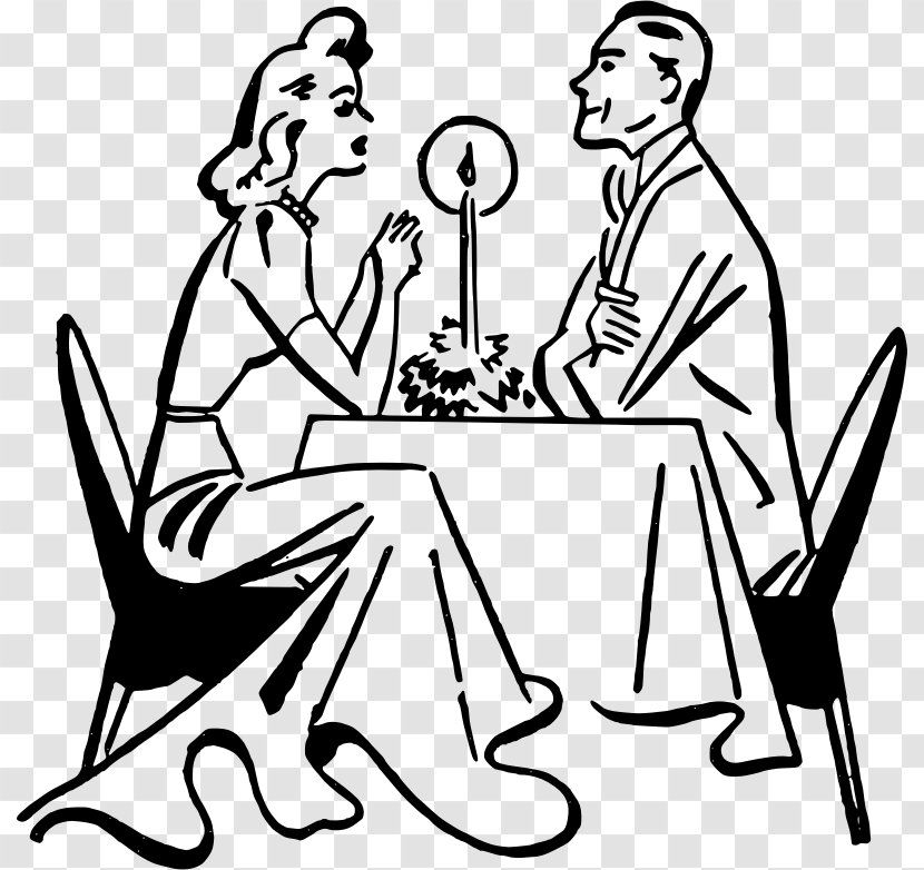 Dating Clip Art Couples - Conversation - Dinner Clipart Transparent PNG